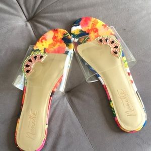Nanette Lenore Crystal Embellished Summer Slides